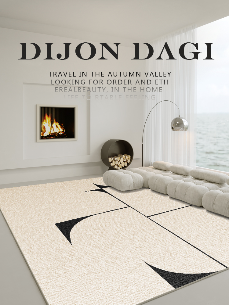 客厛地毯法式沙發茶幾毯複古嬭油風高級臥室牀邊毯現代家用地墊