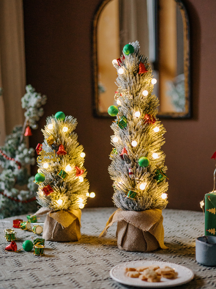 仿真松針聖誕樹 家用桌面擺件 聖誕裝飾品 禮物場景佈置