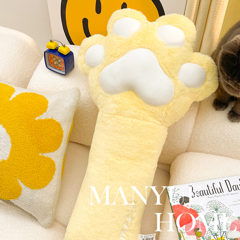 貓爪花朵抱枕 北歐臥室裝飾舒適柔軟的伴眠好夥伴