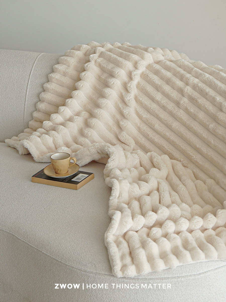 珊瑚絨北歐風簡約柔暖午睡沙發毯蓋毯