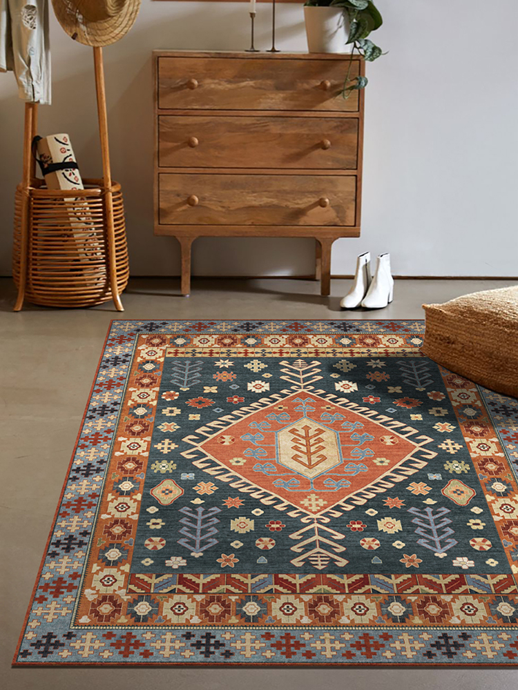 復古美式鄉村風格地毯 歐美風格客廳臥室床邊地墊
