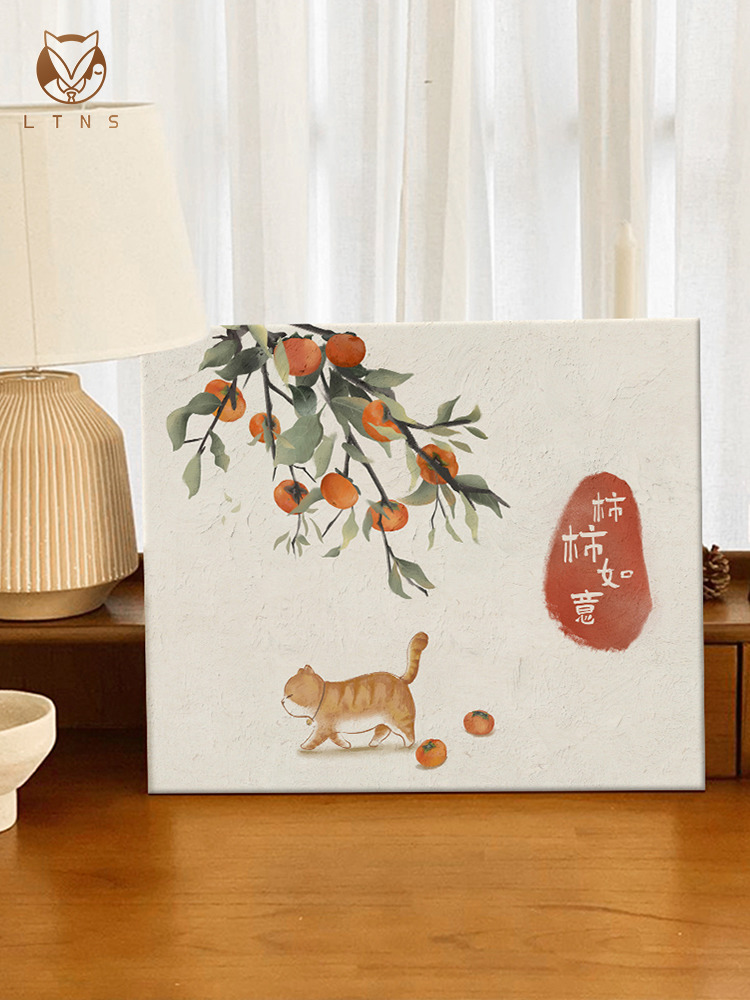 創意新中式風格數字油畫彩盒包裝孕童級環保顏料輕鬆塗色裝飾畫