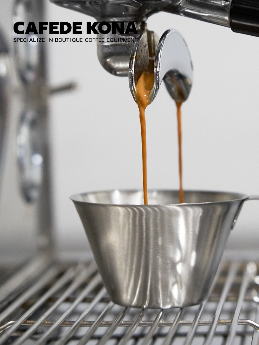 不鏽鋼萃取杯子 cafede kona磨砂色90ml盎司杯濃縮咖啡量杯