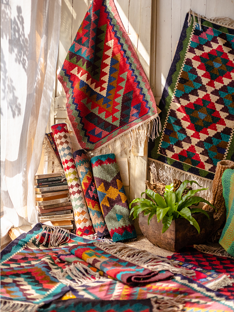 高品質羊毛地毯客廳臥室床邊毯掛毯高級感民族風地墊 (2.5折)