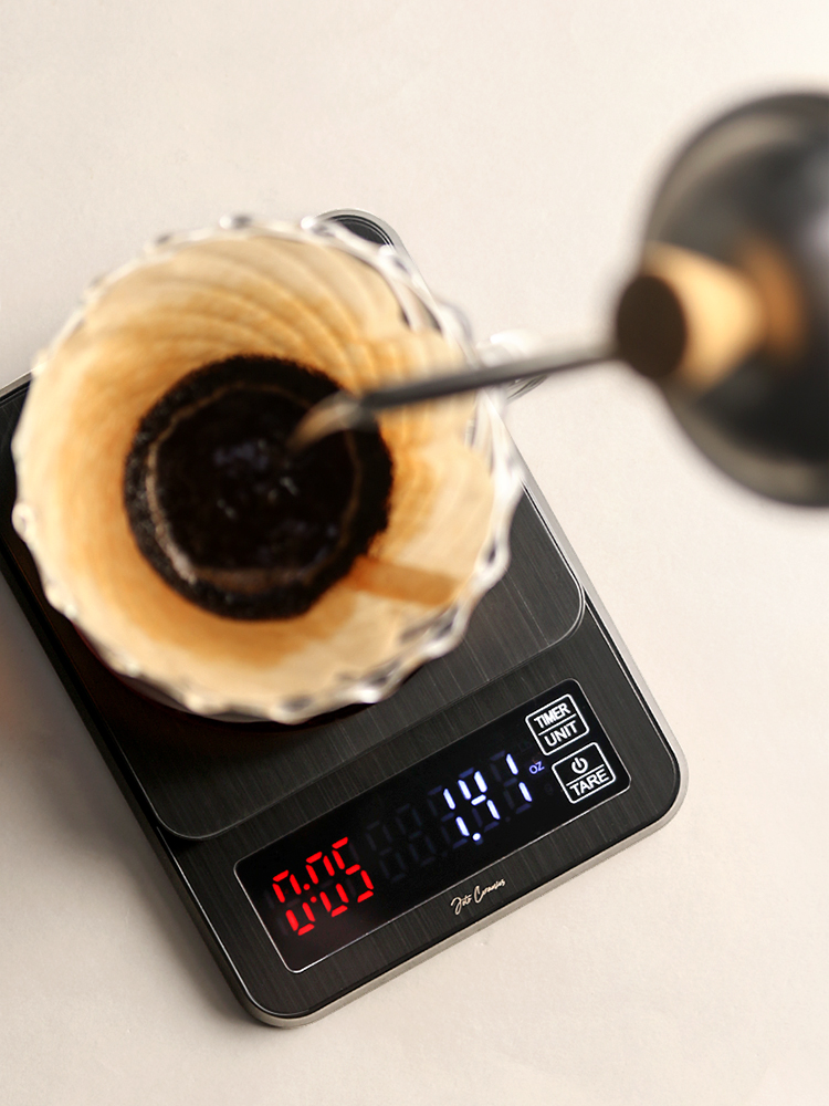 九土電子秤計時兩用手沖咖啡豆稱重精密顯示的迷你家用小磅秤 (6.9折)