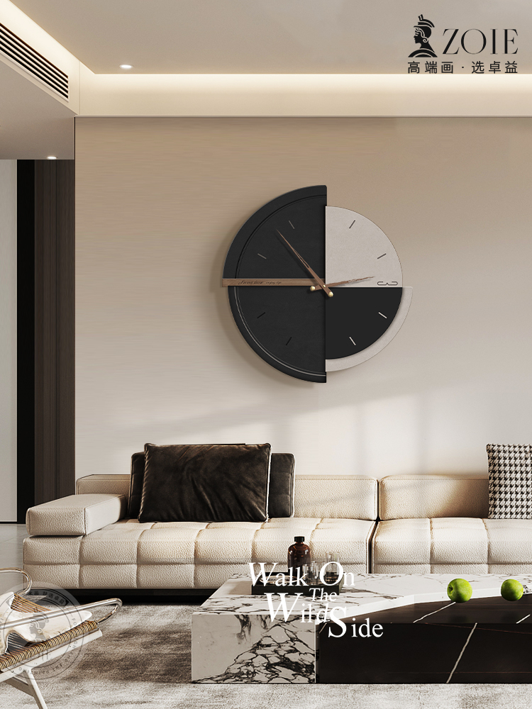 復古侘寂風掛牆鐘簡約現代餐廳裝飾畫鐘錶掛鐘高檔創意時鐘