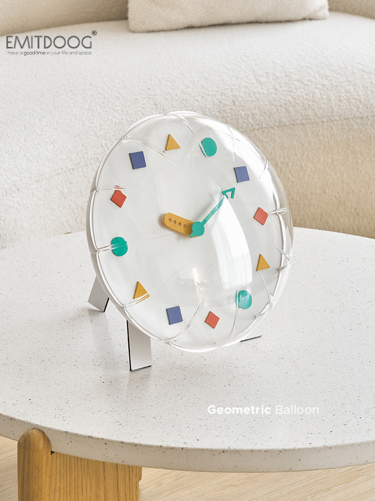 ins風樹脂泡泡氣球時鐘 客廳掛鐘創意牆面裝飾桌面擺件