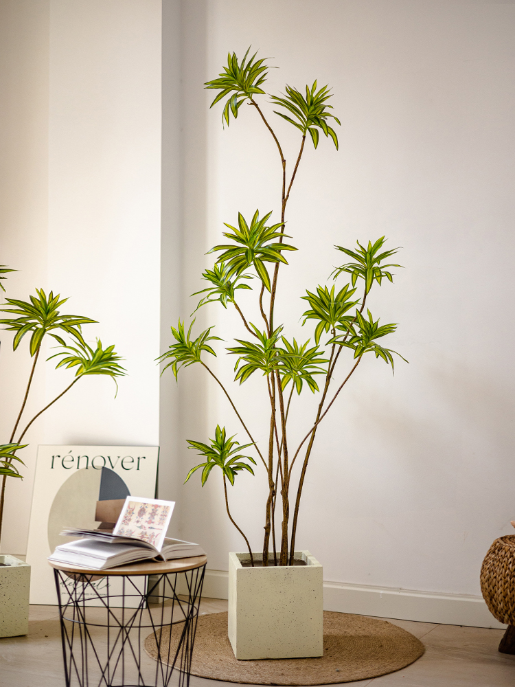 仿真百合竹假綠植樹盆栽輕奢裝飾擺件高端仿生植物客廳辦公室擺設