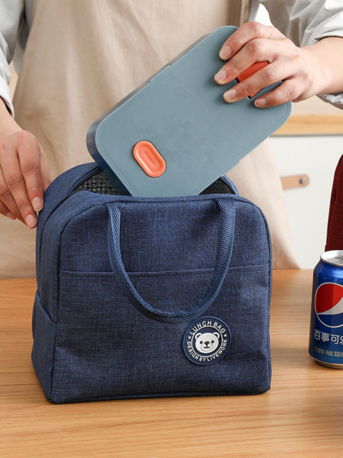 時尚便攜保溫袋 上班野餐手提便當包 帶飯保溫袋便當盒餐袋