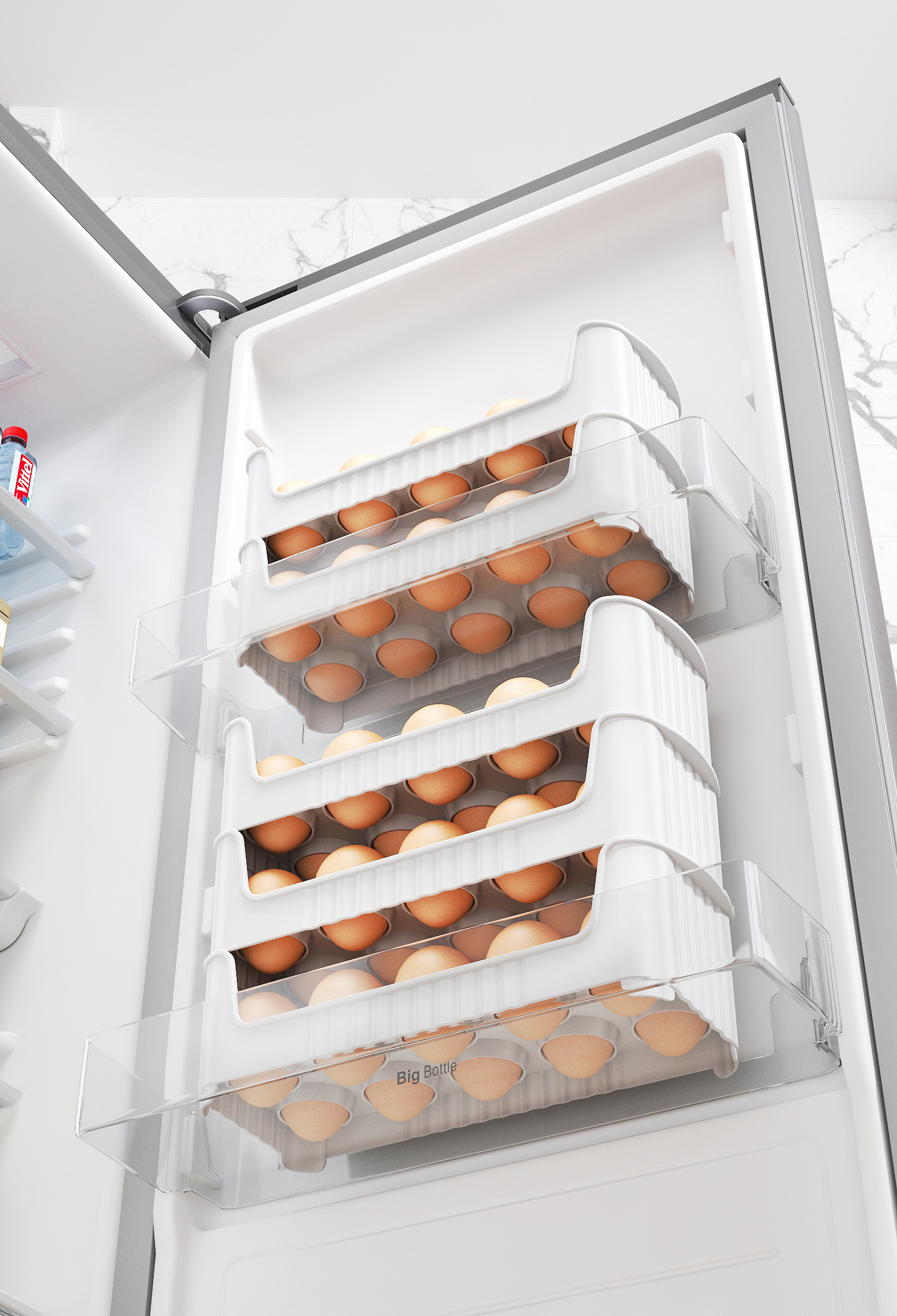 雞蛋收納盒冰箱側門收納架廚房專用蛋托保鮮盒子雞蛋盒雙開門滾動
