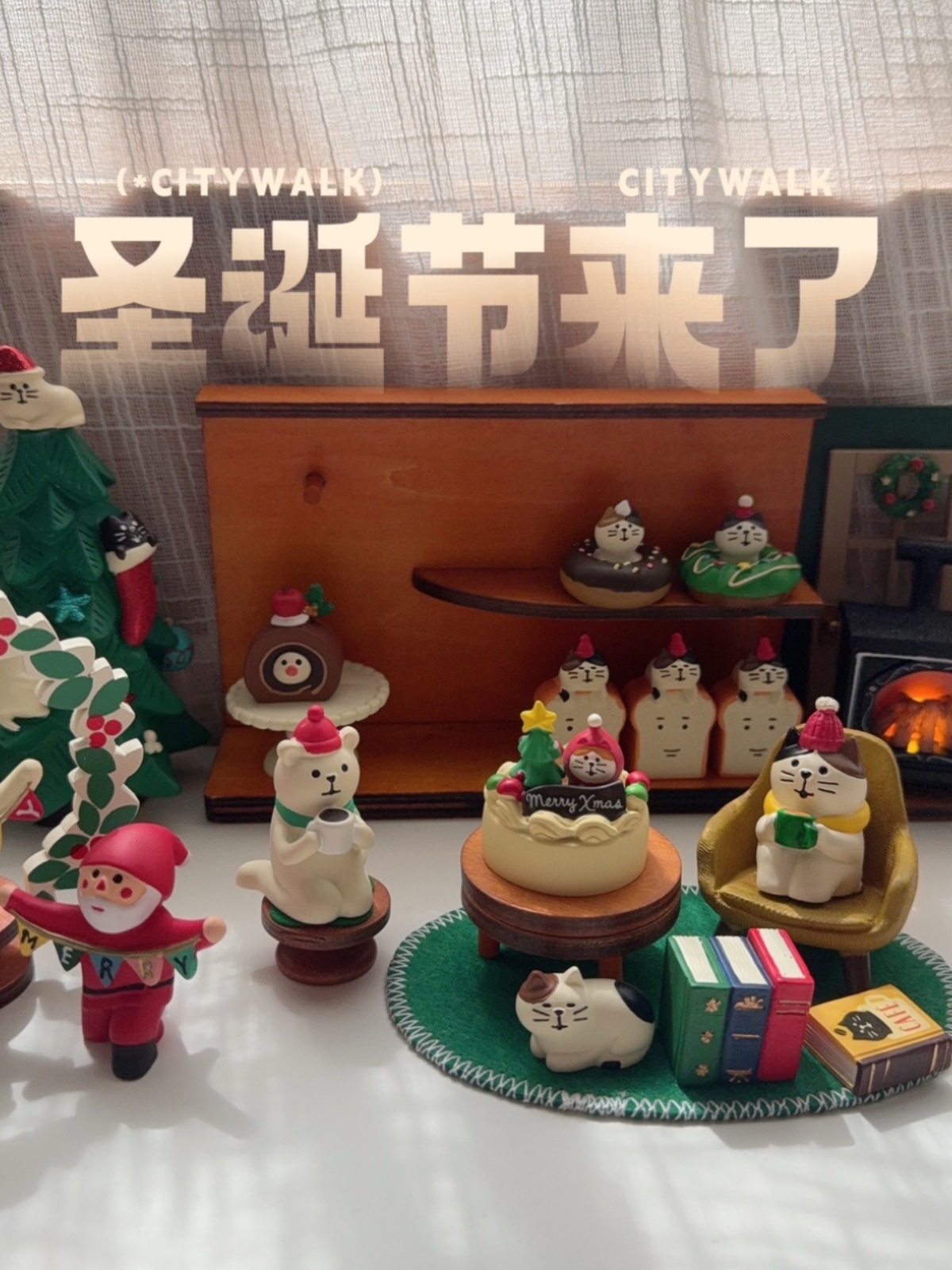 聖誕節蛋糕貓咪裝飾品 日式風格居家擺件 (8.4折)