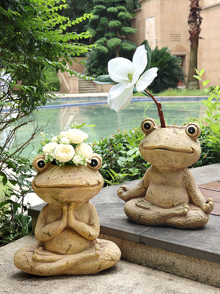 鄉村風格青蛙花盆擺件庭院陽臺戶外別墅裝飾創意造景家居佈置