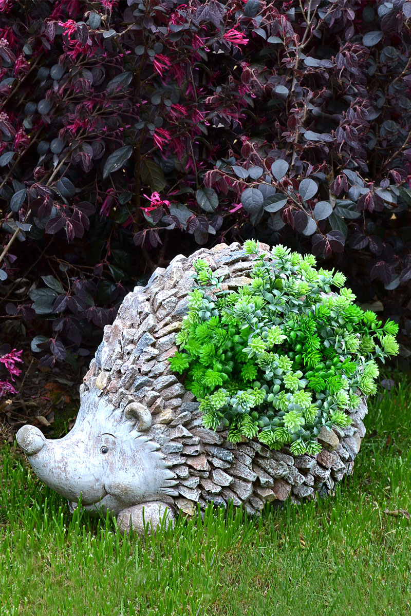刺蝟造型俏皮可愛 裝飾庭院花園 增添靈動氣息 花盆擺件