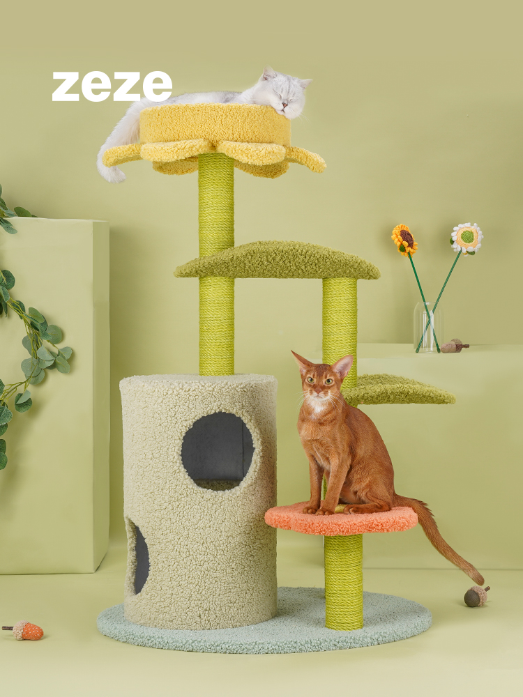 獨家設計貓跳臺貓窩一體通天柱貓爬柱多層爬架