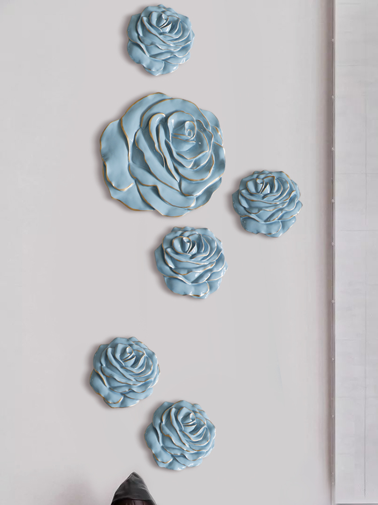 歐式立體花朵牆飾裝飾品掛件客廳臥室牆面裝飾