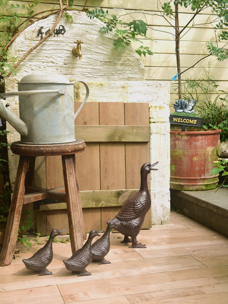 歐式鑄鐵動物擺件 花園庭院擺設 精靈小鴨子裝飾品