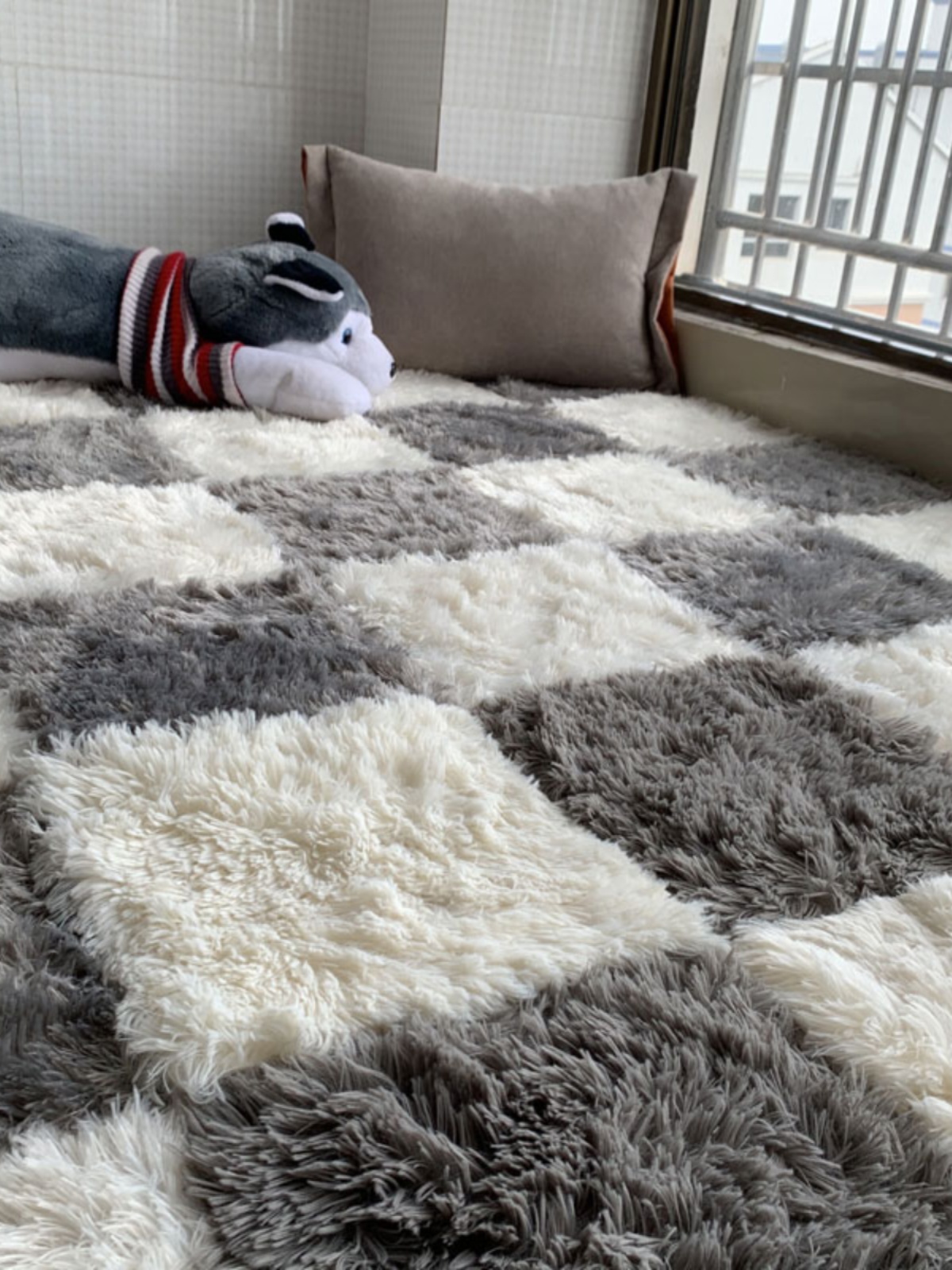 ins風拼接地毯 臥室加厚方塊地墊 可防水 防滑 舒適耐用 寶寶爬行墊