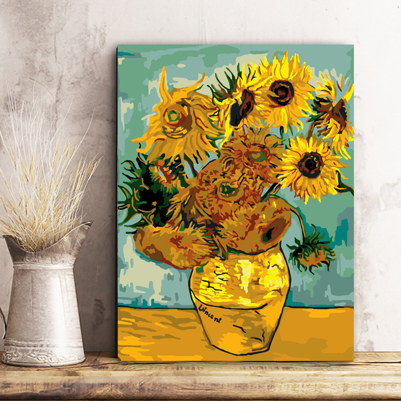 自己動手DIY數字油畫填滿梵高星空和向日葵享受悠閒時光放鬆身心 (3.5折)