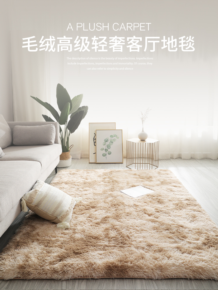 現代簡約風格輕奢高級感地毯 柔軟舒適客廳臥室加厚長絨地墊
