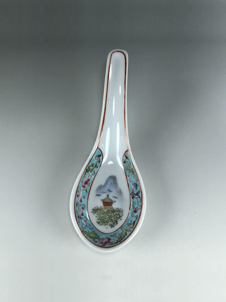 景德鎮陶瓷湯勺手繪花紋宮廷風家用收藏湯匙筷套裝