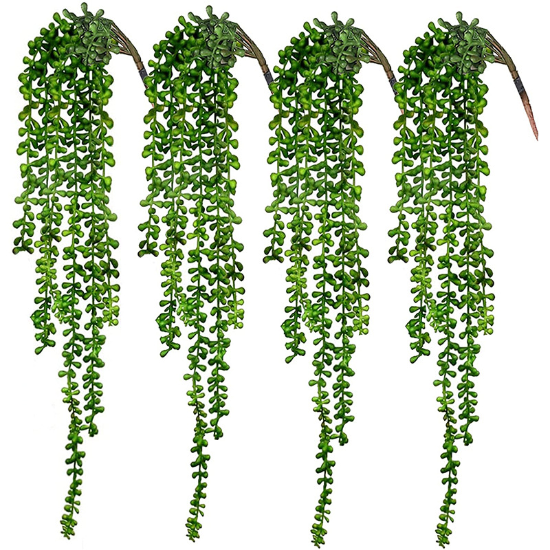 仿真綠植人造多肉5叉情人淚塑料植物垂吊客廳花園裝飾懸掛 (8.3折)