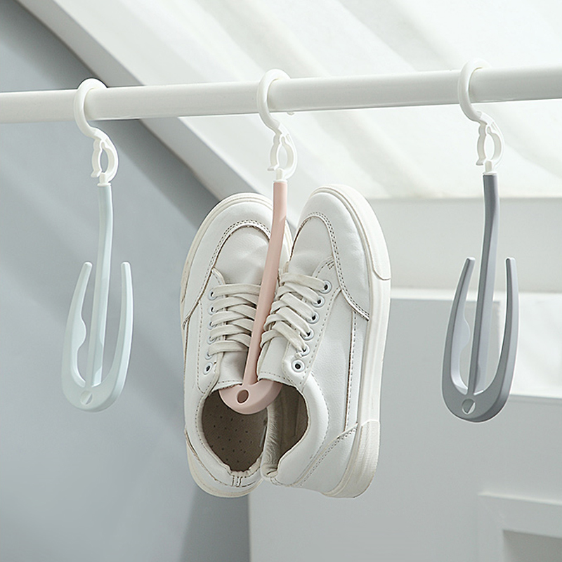 日式室內洗鞋控水掛鞋小掛架360鏇轉雙掛鉤晾曬鞋架懸掛收納鞋