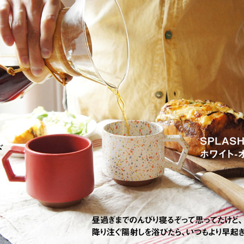 日本進口chips陶瓷馬尅盃黑白複古陶土底家用喝水盃子大餐磐情侶