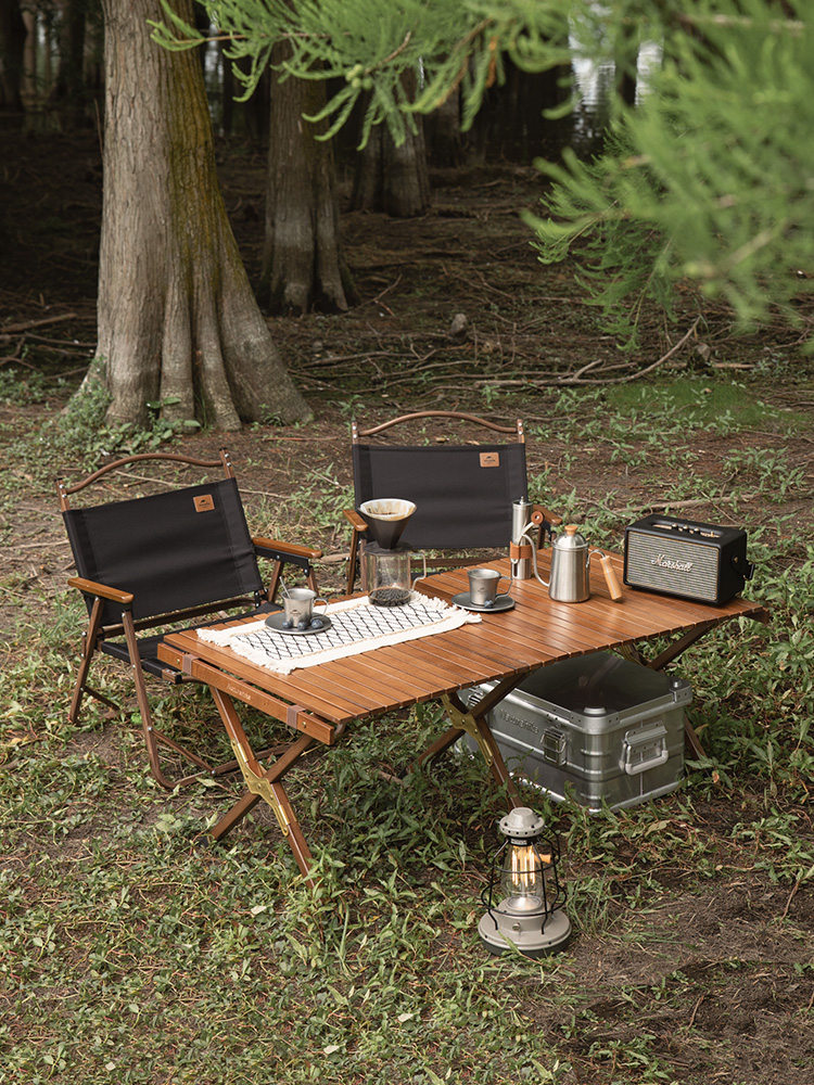 naturehike挪客蛋卷桌 精緻露營實木摺疊桌 戶外野營便攜烤肉野餐桌