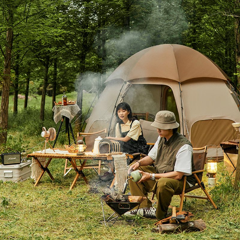 精緻露營風格naturehike蒙古包帳34人戶外雙層帳篷防風防雨