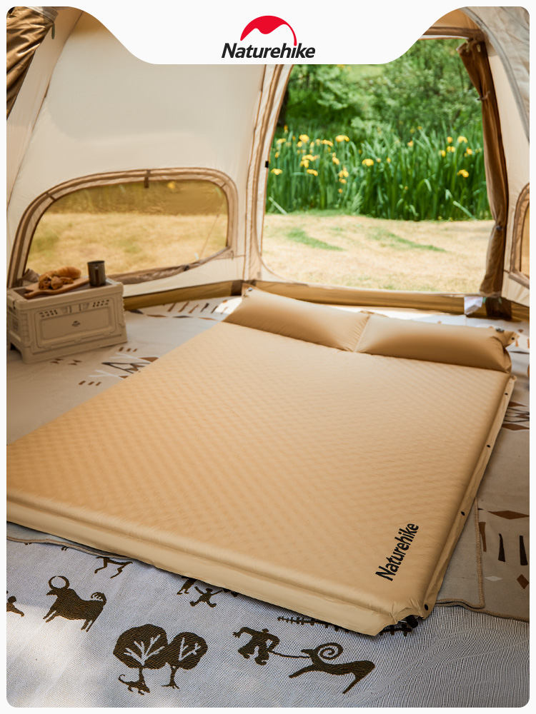 naturehike挪客帶枕自動充氣墊露營帳篷睡墊加厚防潮墊單雙人戶外精緻露營