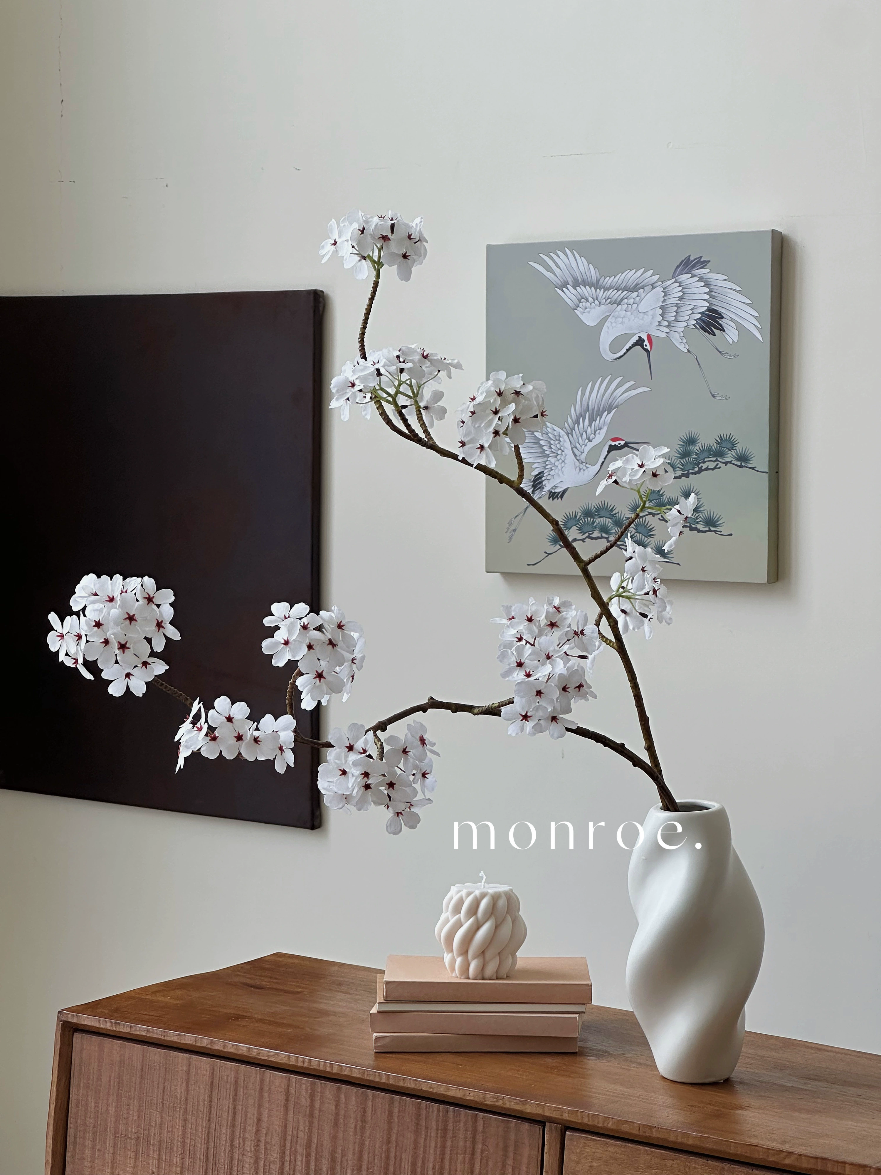 啞光白色扭扭陶瓷花瓶 簡單現代家居裝飾擺件