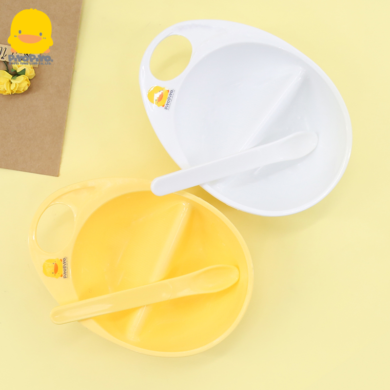 黃色小鴨組合餐具 輔食碗勺子 12個月適用 訓練寶寶自主進食 (8.3折)