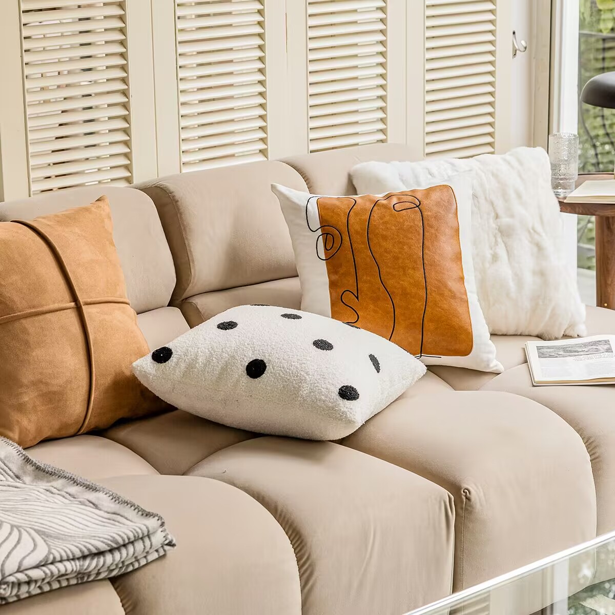 皮草抱枕套現代沙發客廳靠枕套簡約居家裝飾靠墊