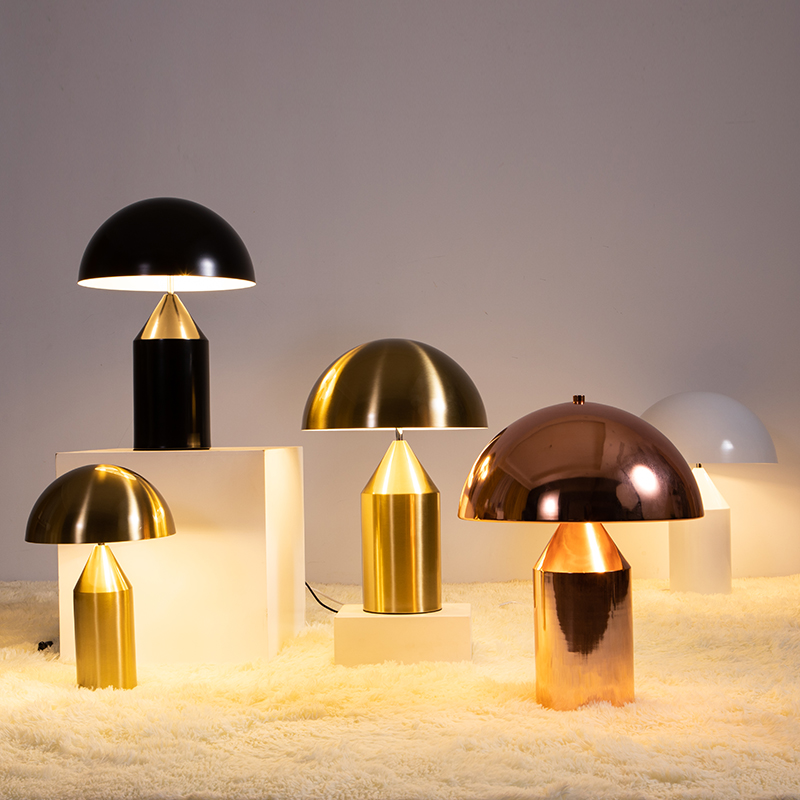 北歐創意台燈簡約現代設計師酒店民宿輕奢帽子蘑菇時尚臥室牀頭燈