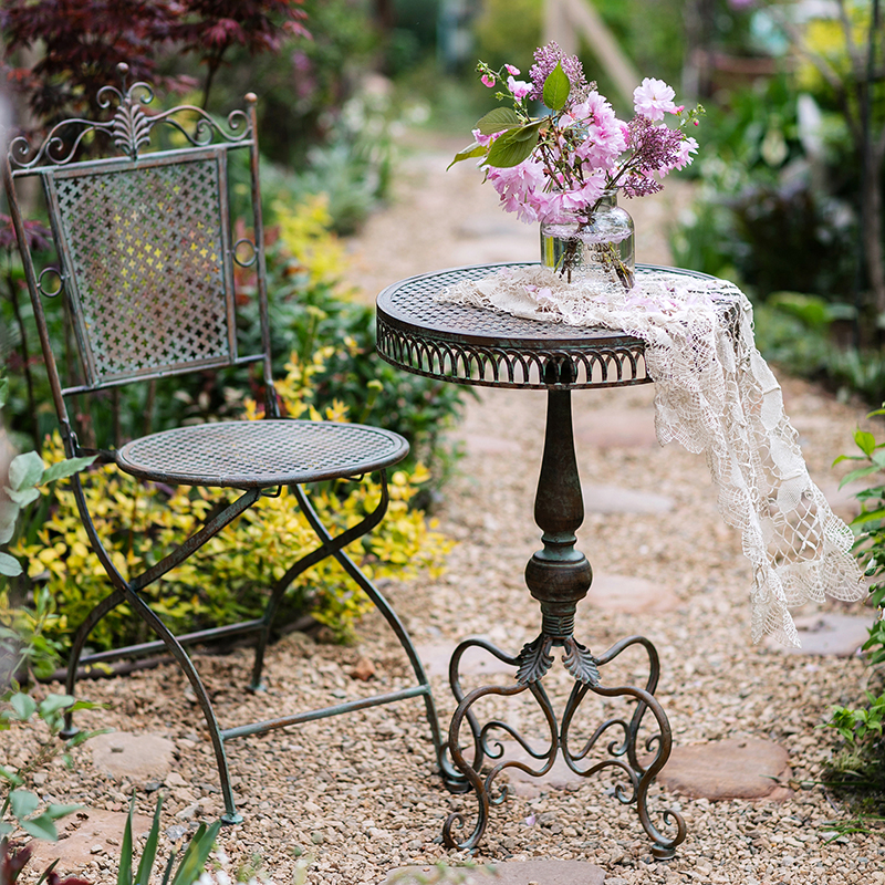 掬涵歐式複古鉄藝庭院桌椅咖啡桌網紅休閑花園露台戶外陽台裝飾