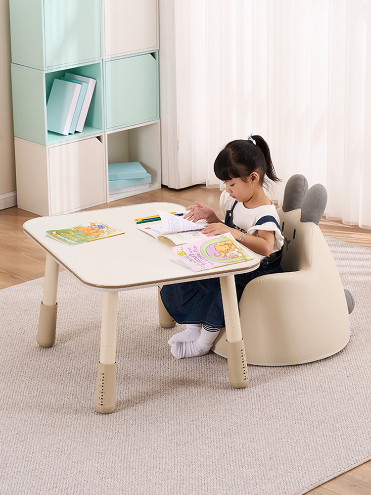 兒童學習桌書桌寶寶閱讀小方桌寫字桌子幼兒園遊戲桌椅套裝韓式風格 其他材質 可調高度 適用6個月12歲
