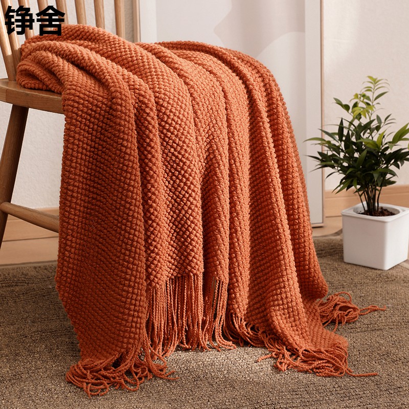 北歐風絨毯ins風毛毯客廳裝飾用毯披肩