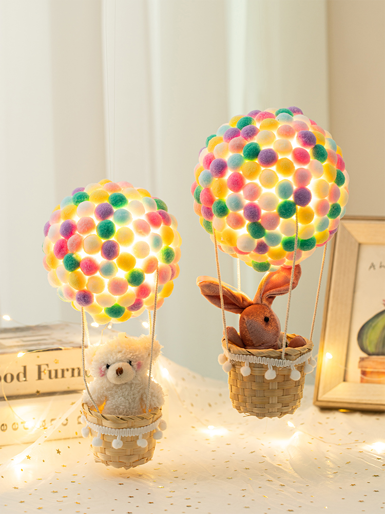 卡通可愛房間擺飾手工DIY熱氣球造型小夜燈