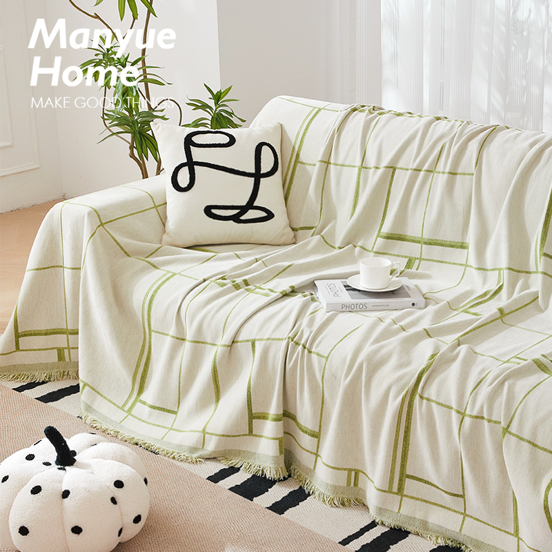 北歐風雪尼爾雙面可用沙發巾四季通用整張沙發墊蓋布