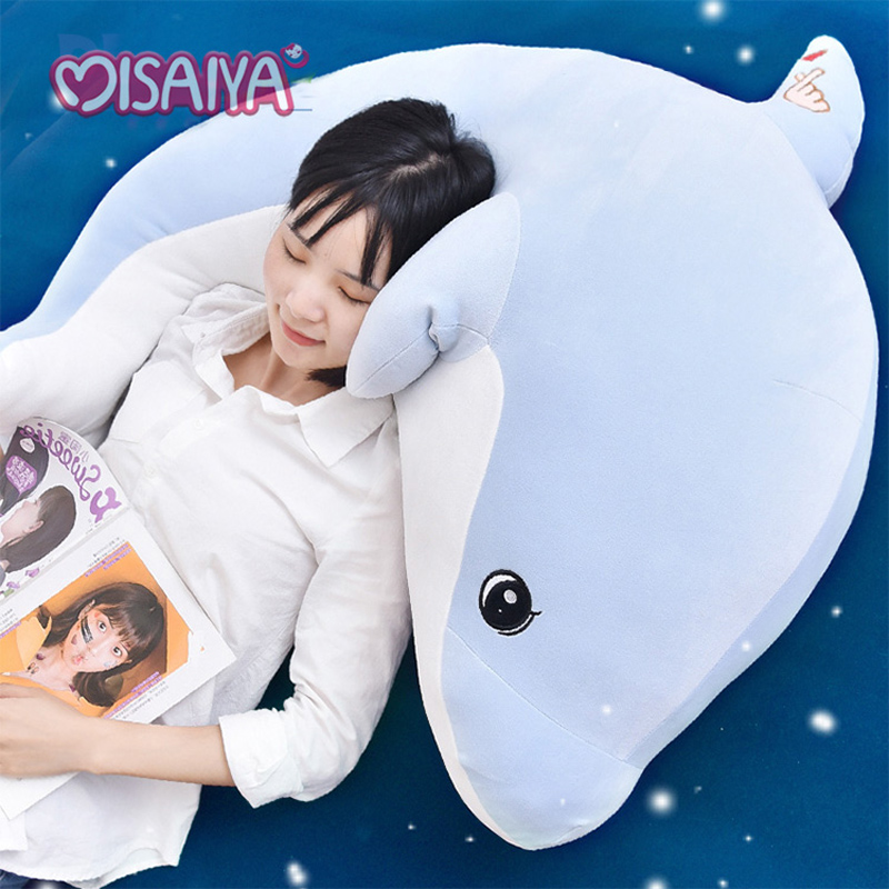 可愛海豚女孩睡覺抱枕 溫馨臥室沙發靠背靠墊