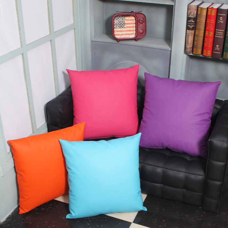 歐式pu皮革沙發靠墊多色多尺寸客廳床頭靠背腰枕腰靠墊