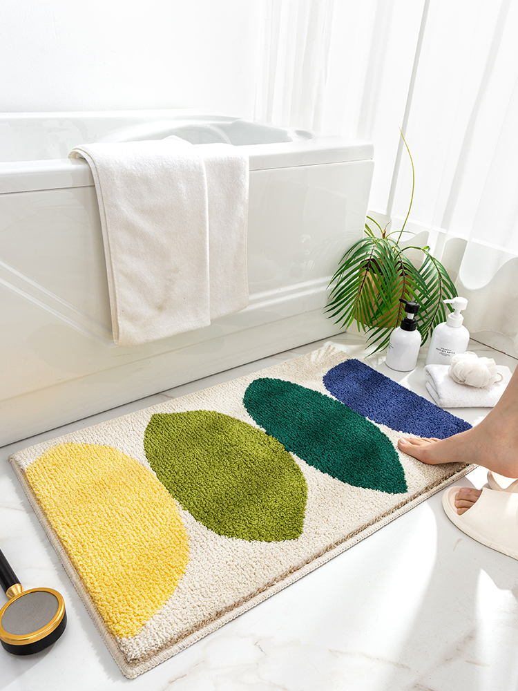簡約現代風格浴室防滑腳墊吸水衛生適用於門口和洗手間