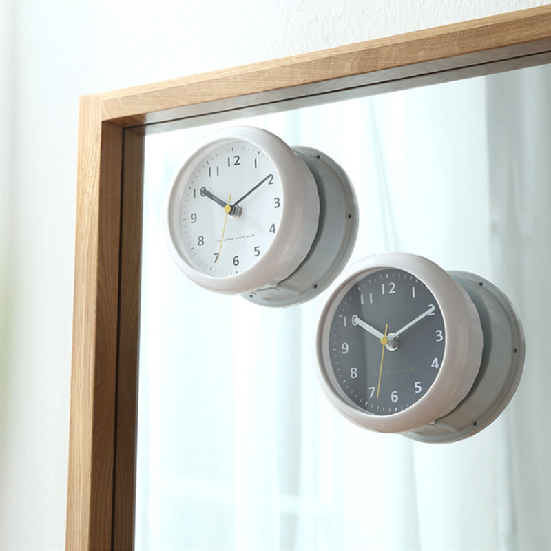 簡約浴室掛鐘 防水吸盤鐘錶 小型靜音時鐘 多色可選 (8.3折)