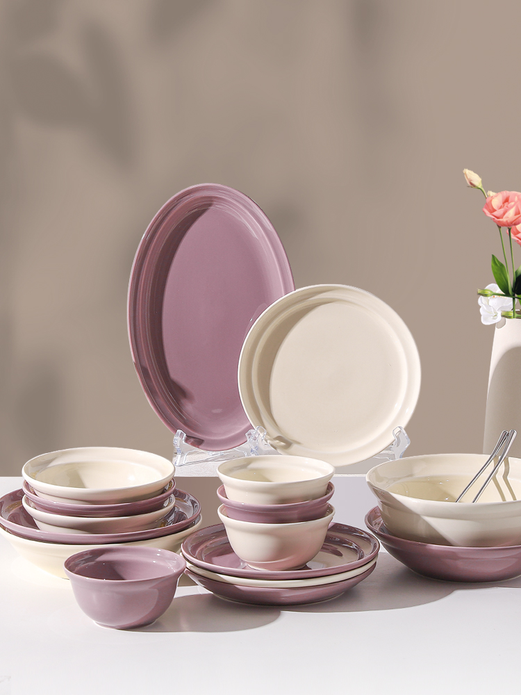 川島屋法式餐具碗碟套裝陶瓷飯碗家用2023新款高顏值盤子菜盤麵碗