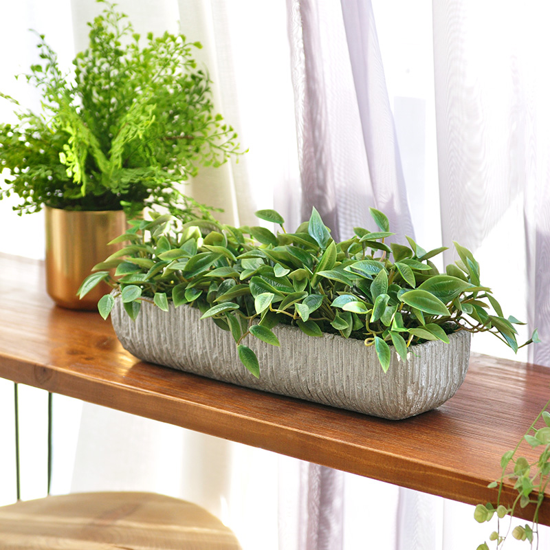 仿真植物盆景 軟膠綠蘿花藝 裝飾商用客廳樣板間長方形