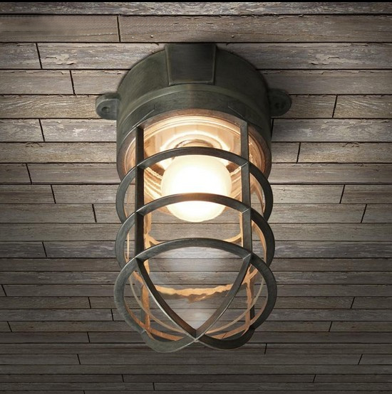 美式工業風戶外浴室防水船舶吸頂燈 復古餐廳愛迪生倉庫燈 (8.3折)