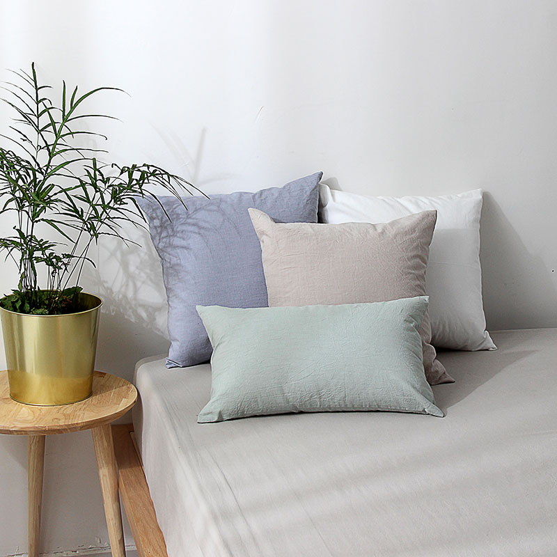 北歐簡約風素色抱枕套棉質長方形正方形抱枕套舒適柔軟可替換枕芯設計