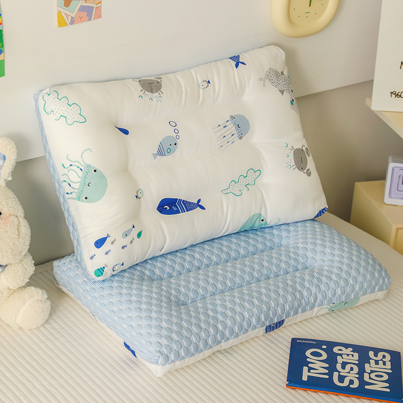 純棉涼感乳膠枕芯 夏天嬰兒兒童枕頭 單隻裝