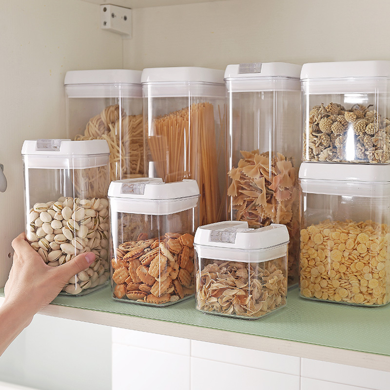 透明奶粉罐 易扣食品儲存罐 廚房收納盒 中式風格