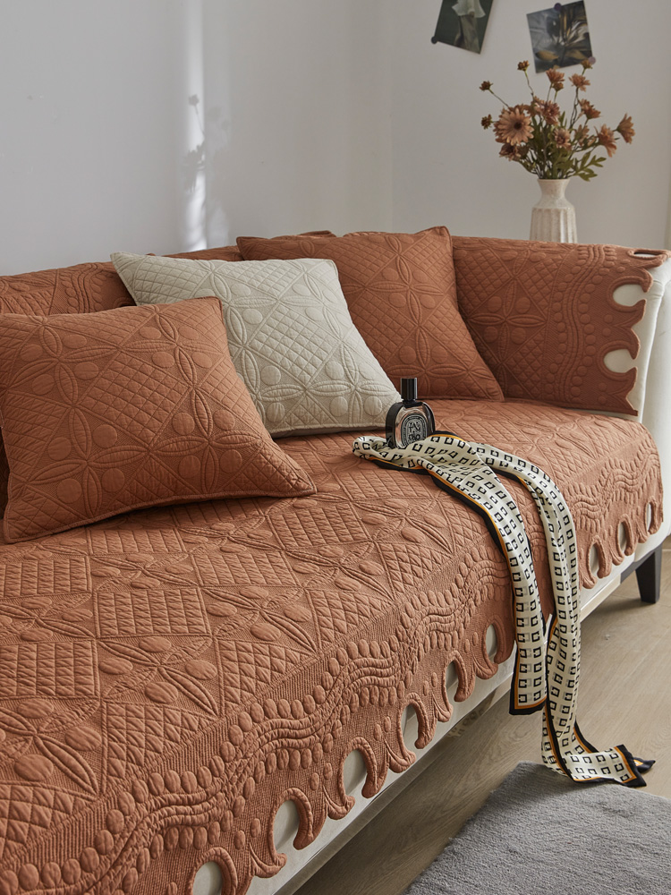 美式風格純棉沙發墊四季通用防滑坐墊多種尺寸可選適合組合沙發